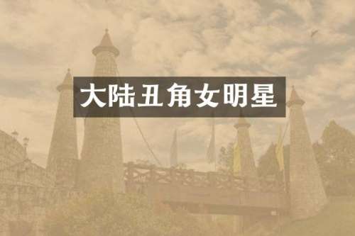 大陆丑角女明星