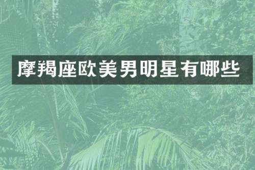 摩羯座欧美男明星有哪些