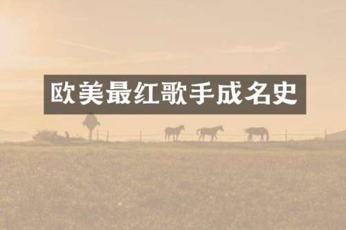 欧美最红歌手成名史