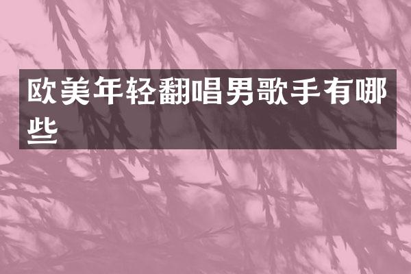 欧美年轻翻唱男歌手有哪些