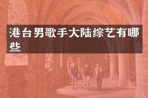 港台男歌手大陆综艺有哪些