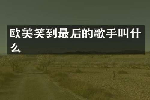 欧美笑到最后的歌手叫什么