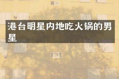 港台明星内地吃火锅的男星