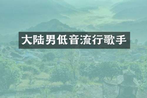 大陆男低音流行歌手