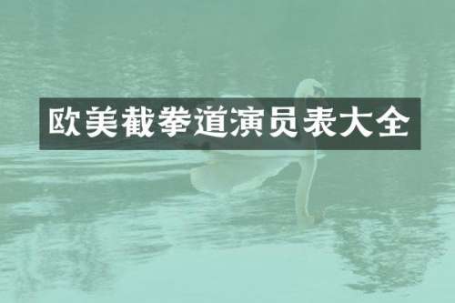 欧美截拳道演员表大全