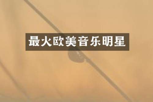 最火欧美音乐明星