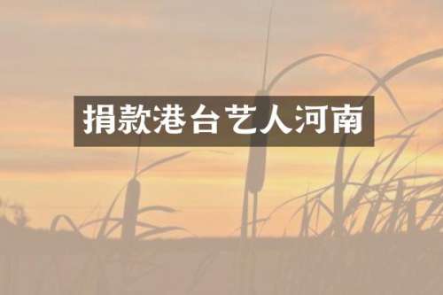 捐款港台艺人河南