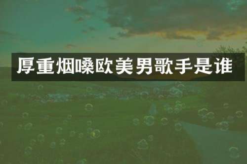 厚重烟嗓欧美男歌手是谁