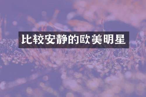 比较安静的欧美明星