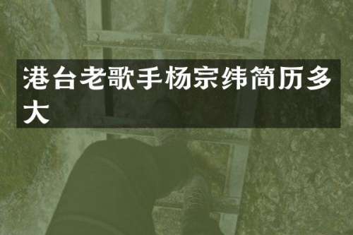 港台老歌手杨宗纬简历多大