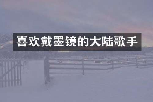 喜欢戴墨镜的大陆歌手