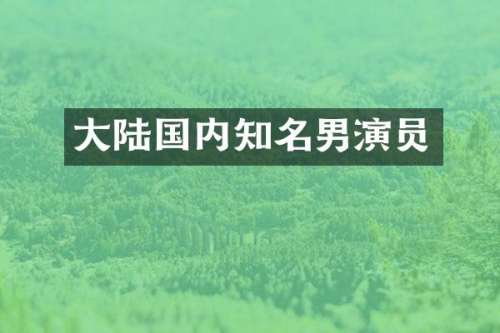 大陆国内知名男演员