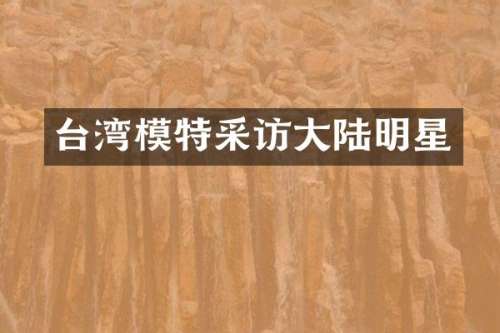 台湾模特采访大陆明星