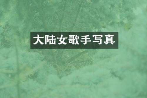 大陆女歌手写真