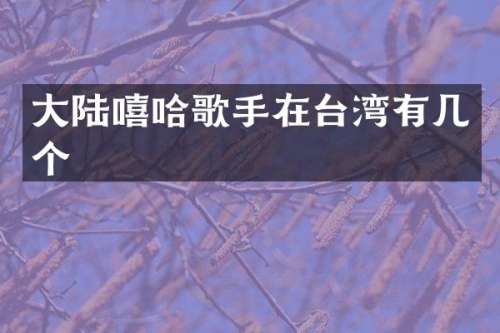 大陆嘻哈歌手在台湾有几个