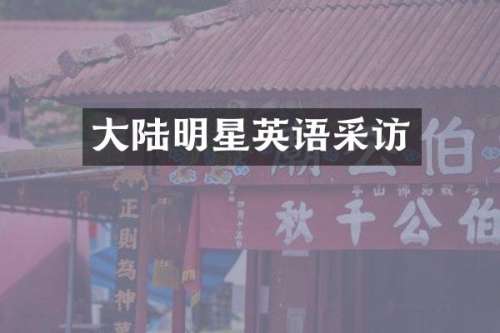 大陆明星英语采访
