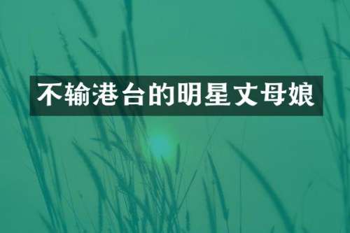 不输港台的明星丈母娘