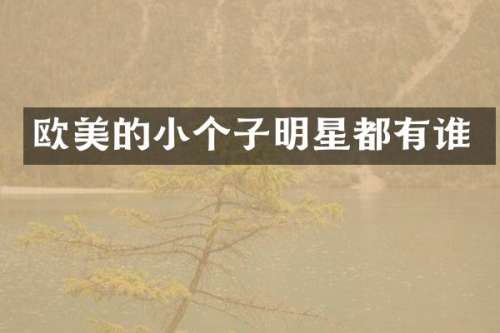 欧美的小个子明星都有谁