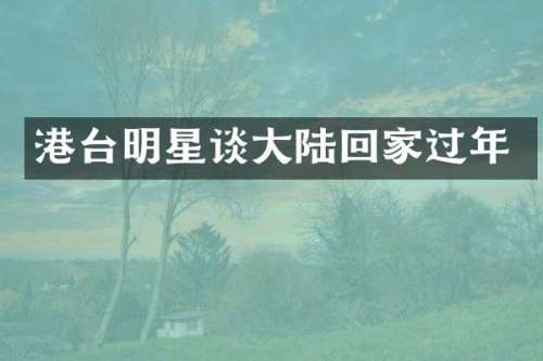 港台明星谈大陆回家过年