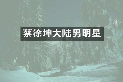 蔡徐坤大陆男明星