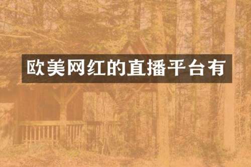 欧美网红的直播平台有