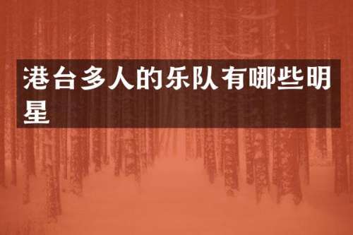 港台多人的乐队有哪些明星