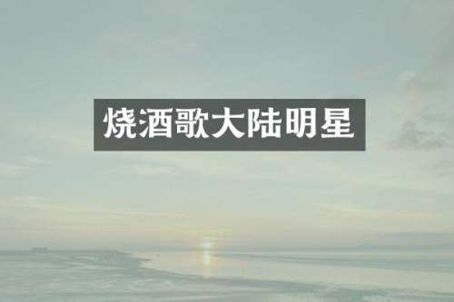 烧酒歌大陆明星