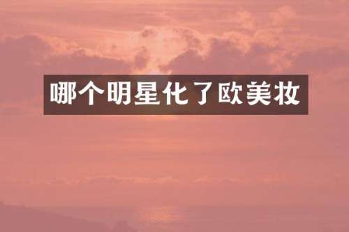 哪个明星化了欧美妆