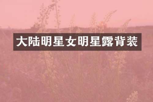 大陆明星女明星背装