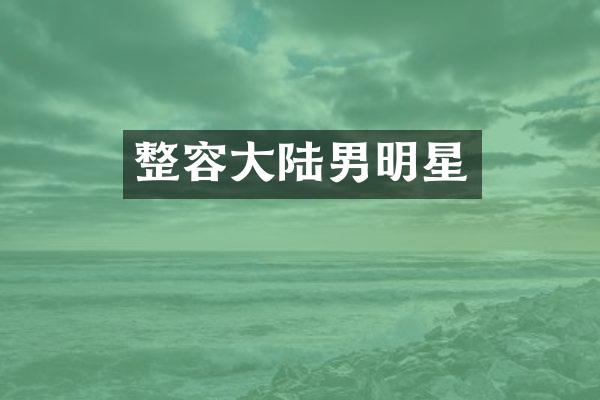 整容大陆男明星