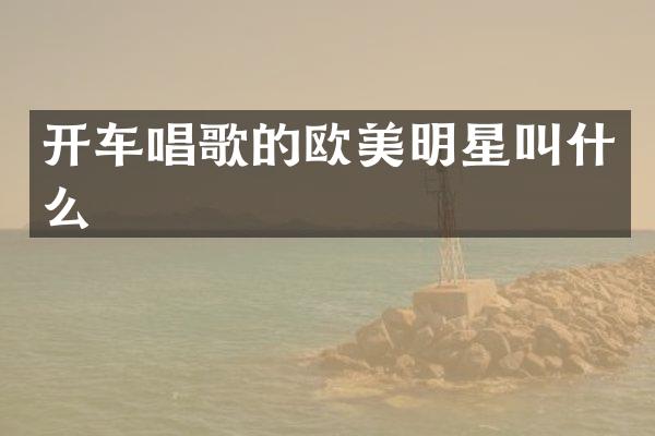 开车唱歌的欧美明星叫什么