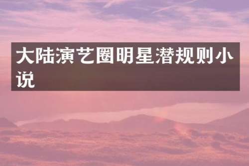 大陆演艺圈明星小说