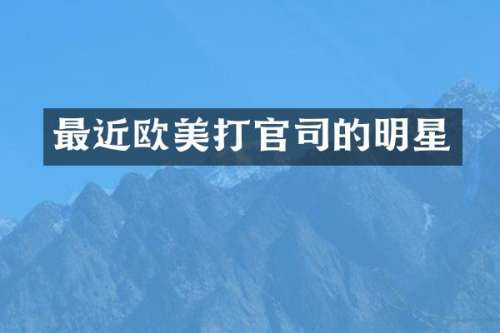 最近欧美打官司的明星