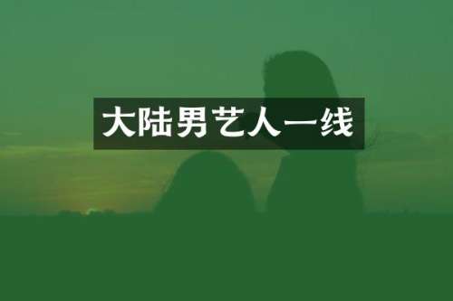 大陆男艺人一线