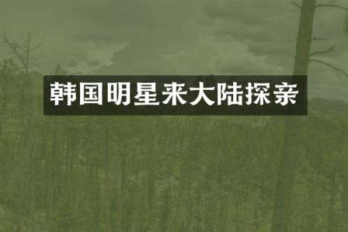 韩国明星来大陆探亲