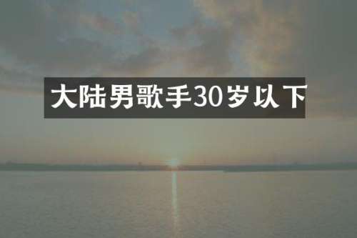 大陆男歌手30岁以下