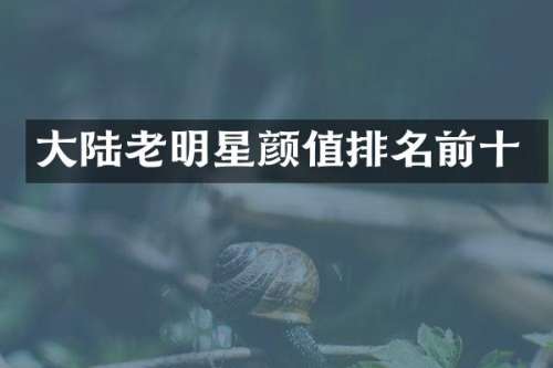 大陆老明星颜值排名前十