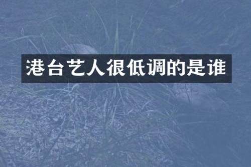 港台艺人很低调的是谁