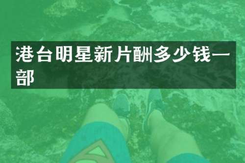 港台明星新片酬多少钱一部