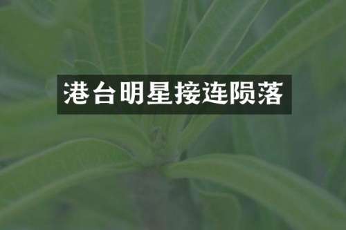 港台明星接连陨落