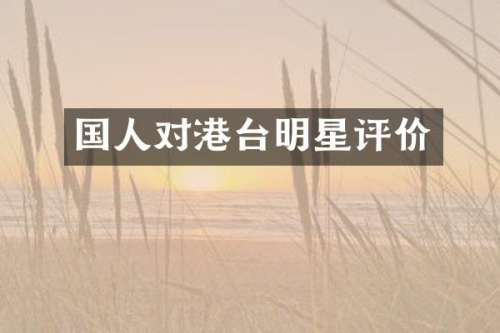 国人对港台明星评价