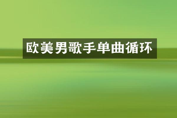欧美男歌手单曲循环