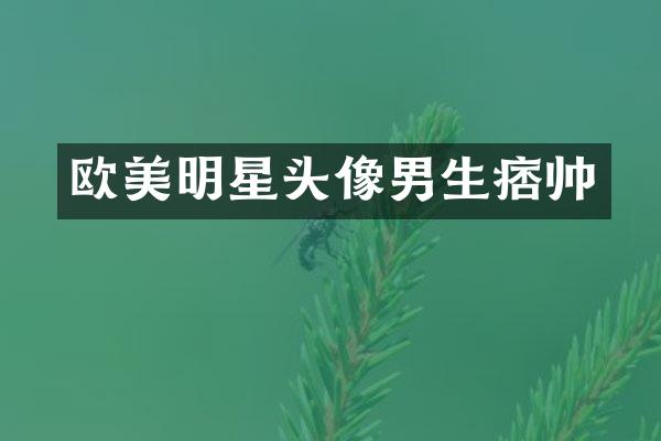 欧美明星头像男生痞帅
