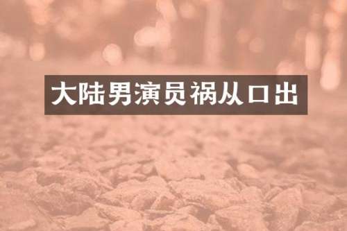 大陆男演员祸从口出