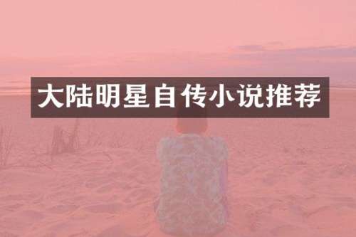 大陆明星自传小说推荐