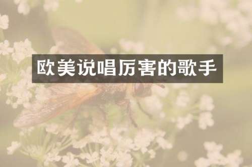 欧美说唱厉害的歌手