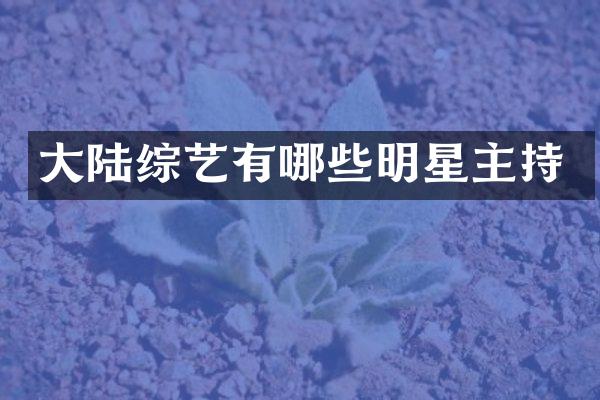 大陆综艺有哪些明星主持