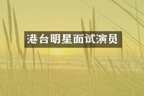 港台明星面试演员