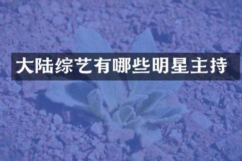 大陆综艺有哪些明星主持