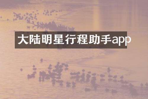 大陆明星行程助手app